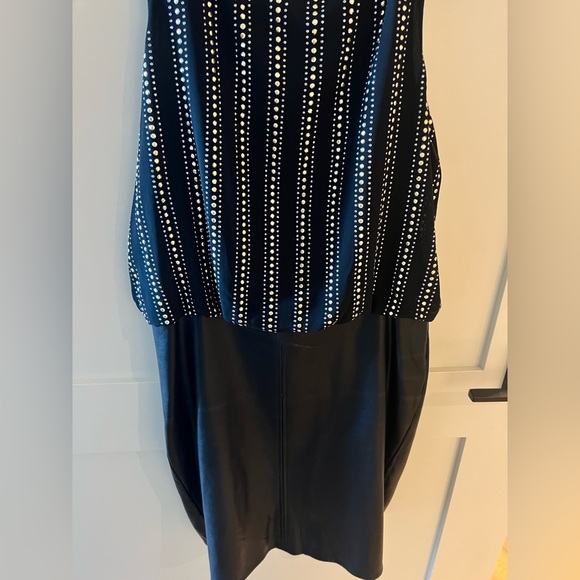 PVC leather dress with sequins top - Picture 2 of 3